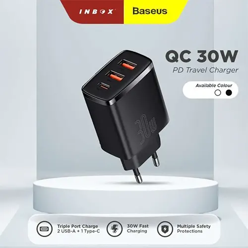 آداپتور فست شارژ باسئوس Baseus Super Si Quick Charger-058