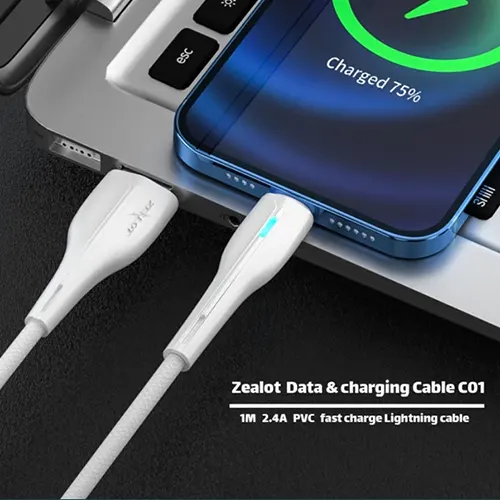 کابل تبدیل USB به لایتنینگ زیلوت مدل C01i طول 1 متر