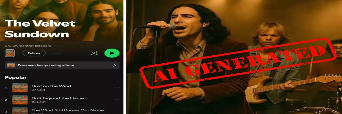 وقتی هوش مصنوعی روی صحنه می‌رود؛ گروه Velvet Sundown بدون حتی یک انسان به صدر رسید