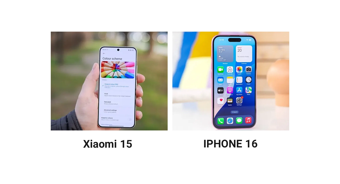 کیفیت نمایشگر iPhone 16 در برابر Xiaomi 15