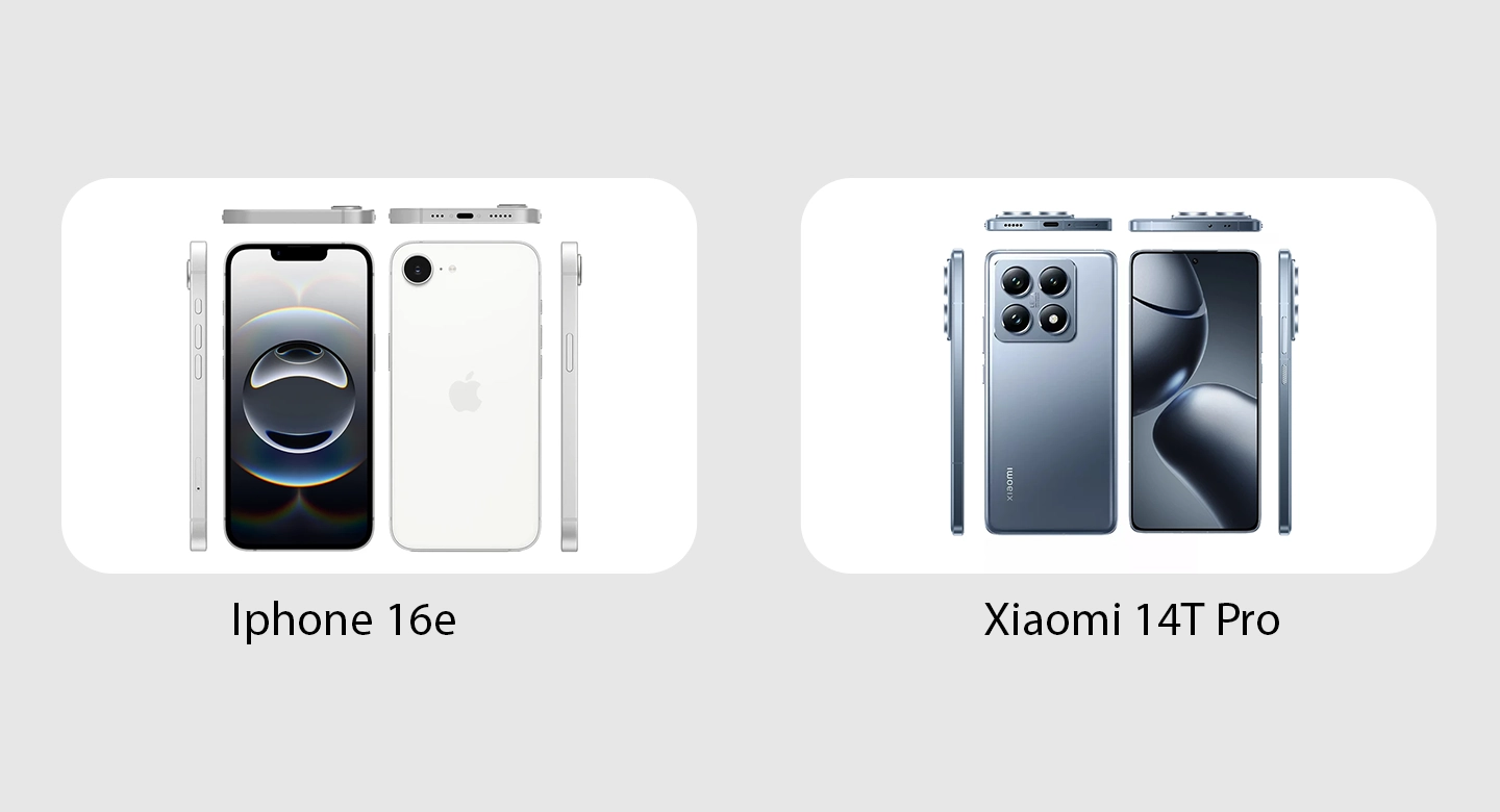 طراحی و کیفیت ساخت: iPhone 16e در برابر Xiaomi 14T Pro