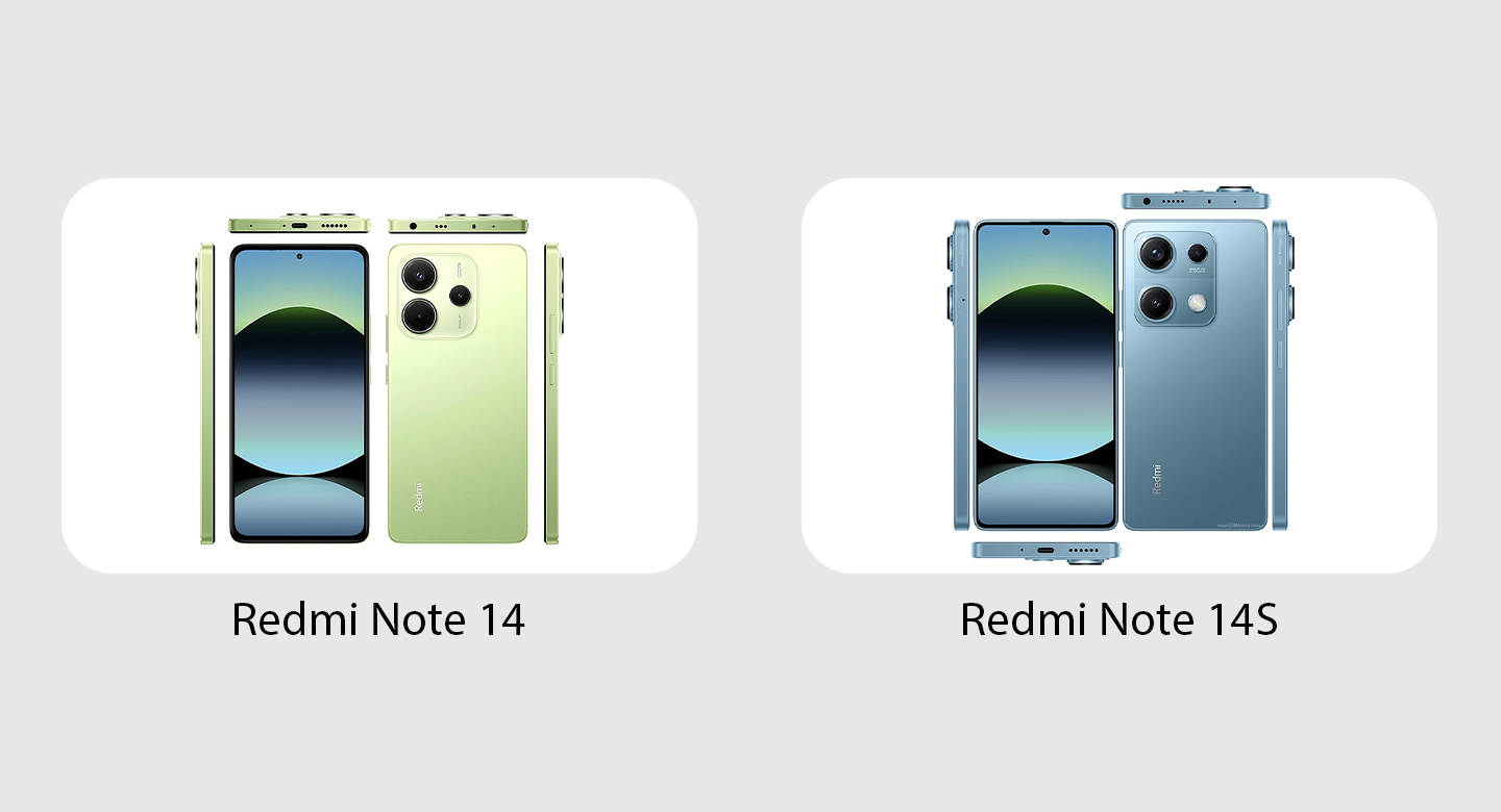 مقایسه طراحی و جنس بدنه ردمی نوت 14s و ردمی نوت 14