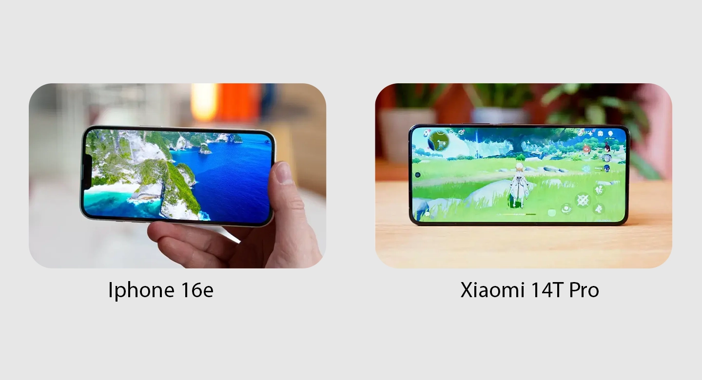 کیفیت نمایشگر iPhone 16e در برابر Xiaomi 14T Pro؛ دقت رنگ در برابر روانی تصویر