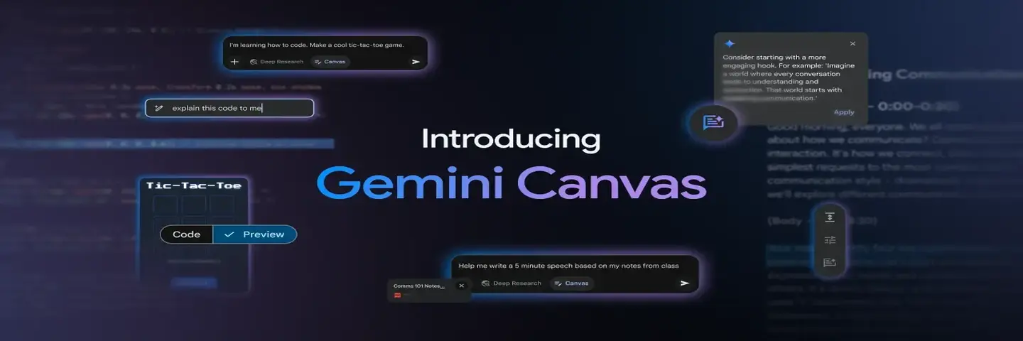  «Canvas» در جمینای؛ از سند تا اسلاید تنها در چند ثانیه