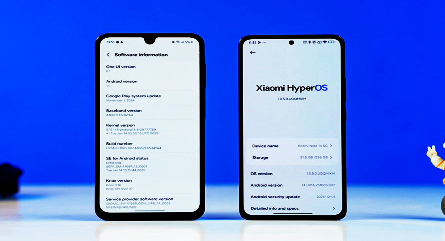 ردمی نوت 14S  یا گلکسی  A16 ؛ بررسی نرم‌افزار و قابلیت‌ها