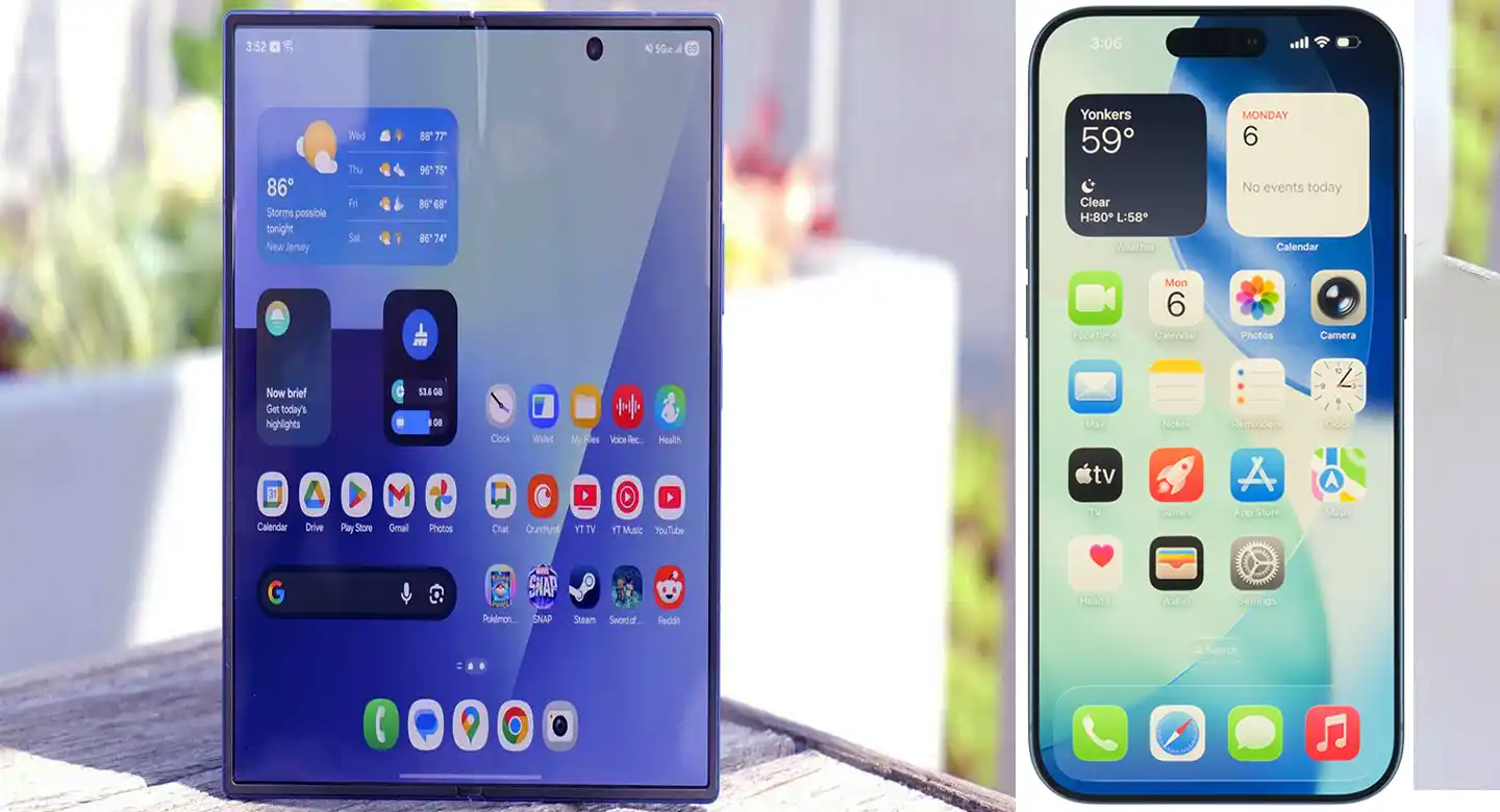 گلکسی زد فولد ۷ و آیفون ۱۷ پرو مکس: نبرد نمایشگرها، تاشو در برابر کلاسیک